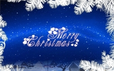 精选圣诞节蓝色圣诞快乐艺术设计电脑壁纸下载