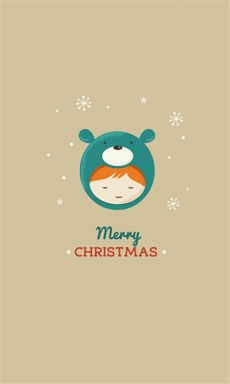 绿色清新护眼的圣诞节可爱卡通图片高清手机壁纸