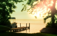 精选湖面早晨日出美景图片高清电脑壁纸