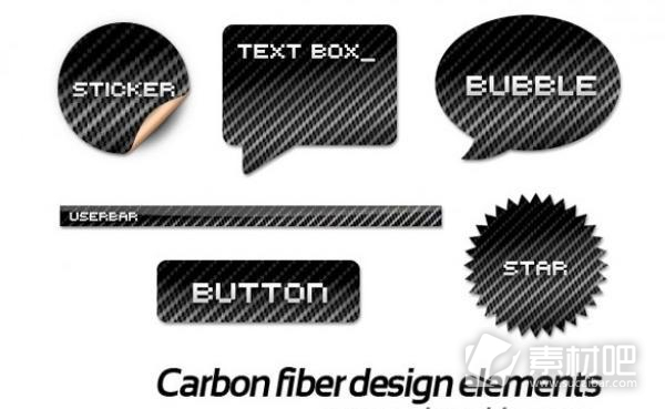 碳纤维的界面设计元素psd