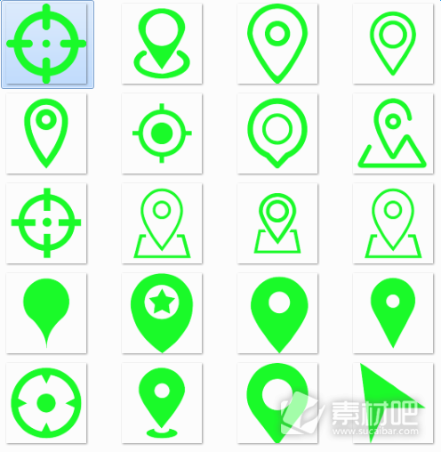 绿色地图定位导航谷歌图标