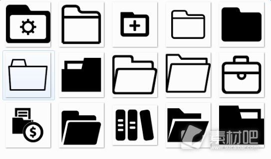 黑色收藏文件夹桌面图标