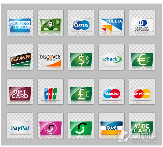 各种银行信用卡PNG图标