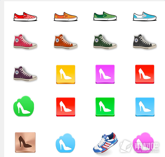 品牌鞋子系列图标素材