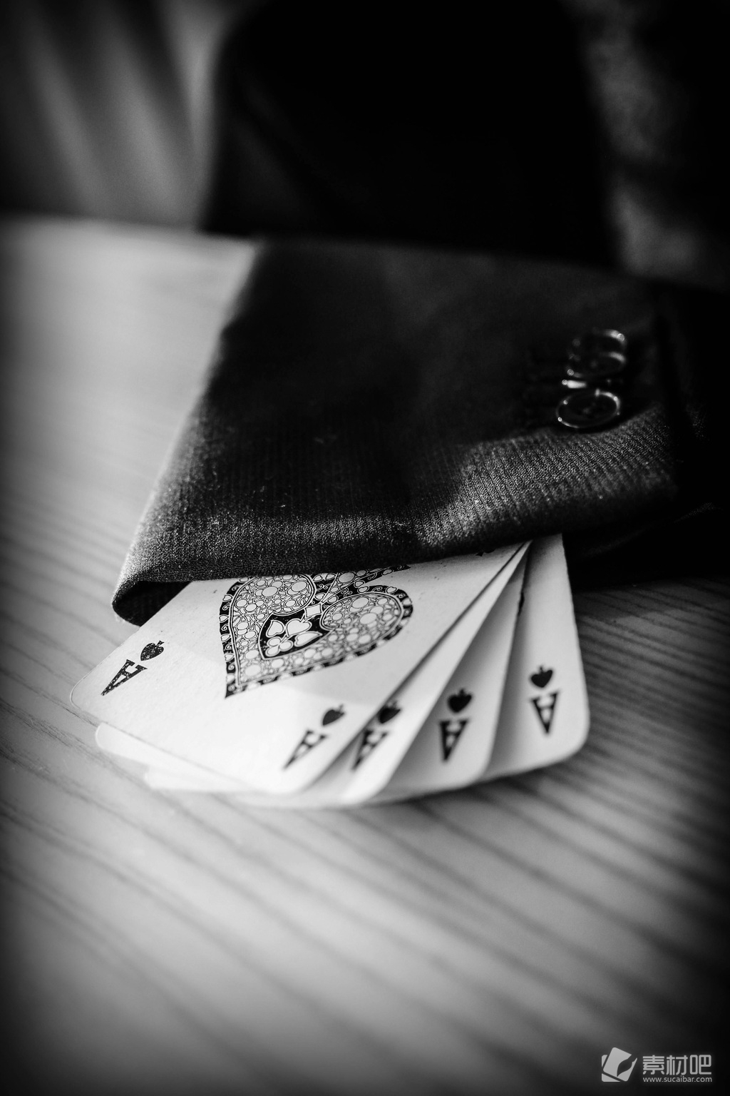 唯美黑白扑克牌图片