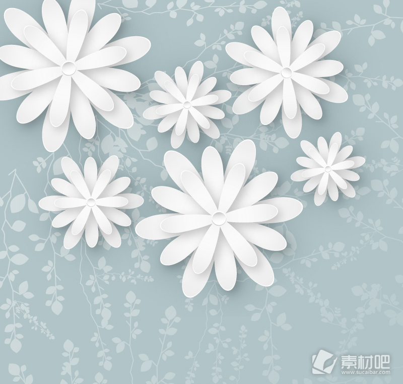 白色花朵剪贴画矢量素材
