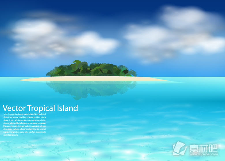 岛屿背景矢量图