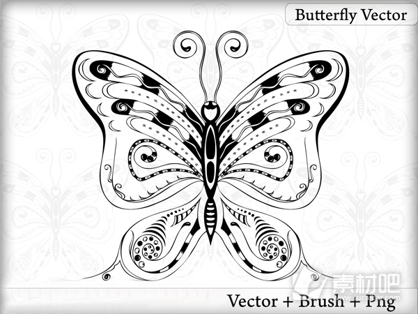 蝴蝶纹身素材矢量图案
