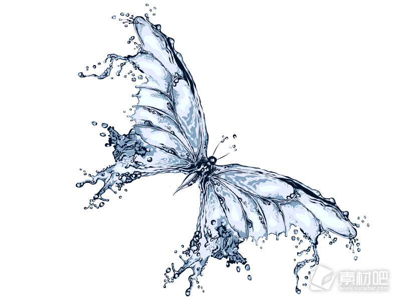 创意灵动水蝴蝶矢量素材