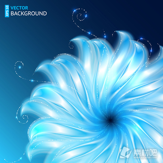 蓝色精美花卉背景图