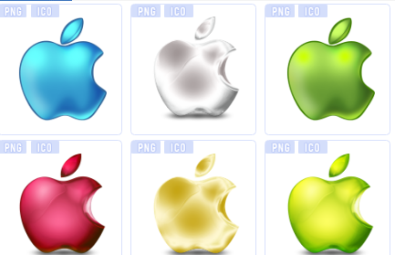 彩色水晶苹果图标