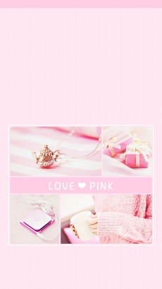 可爱粉色少女系温馨甜美创意设计手机壁纸下载