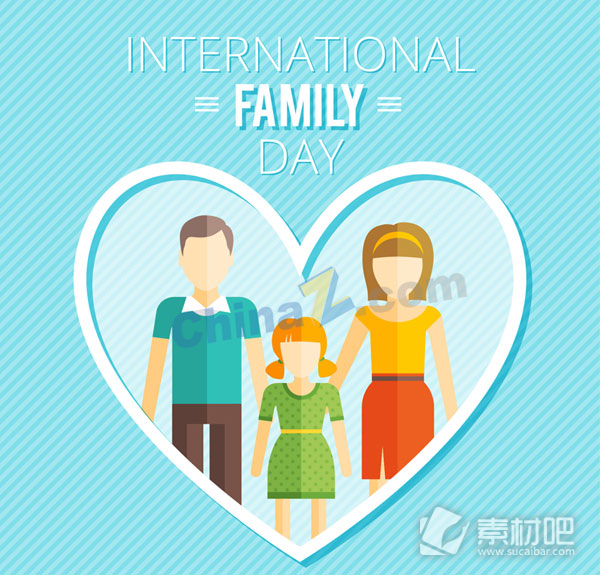 家庭国际家庭日贺卡矢量图