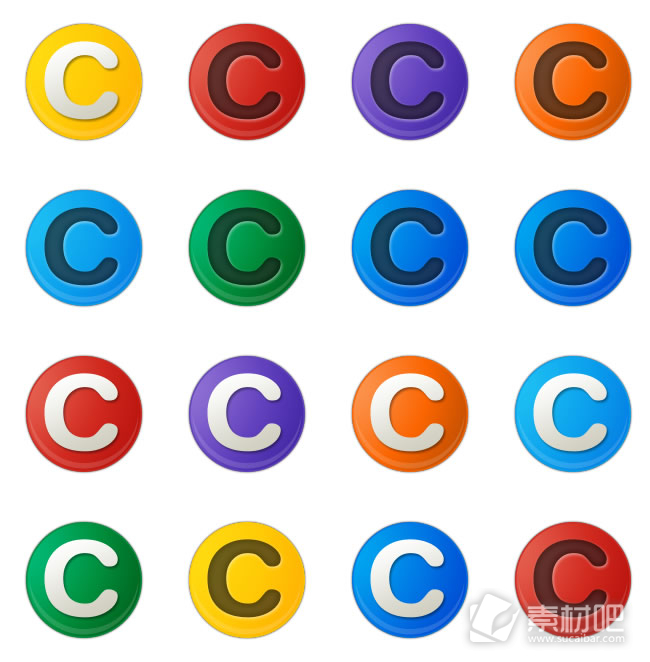 彩色字母png+ico图标素材
