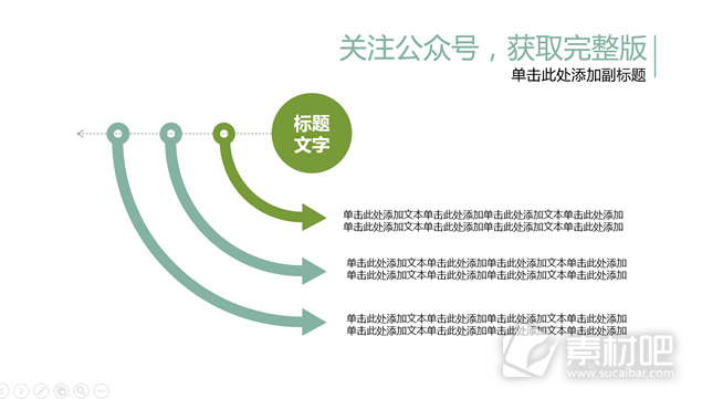 扁平化图表绿叶小清新工作报告通用商务ppt模板