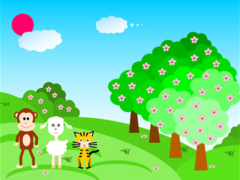 森林赛跑比赛——手绘矢量卡通动物园儿童节ppt模板