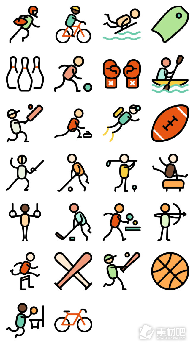 26个体育运动图标素材