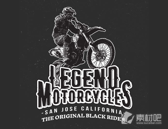 摩托赛车T恤印染图案矢量素材