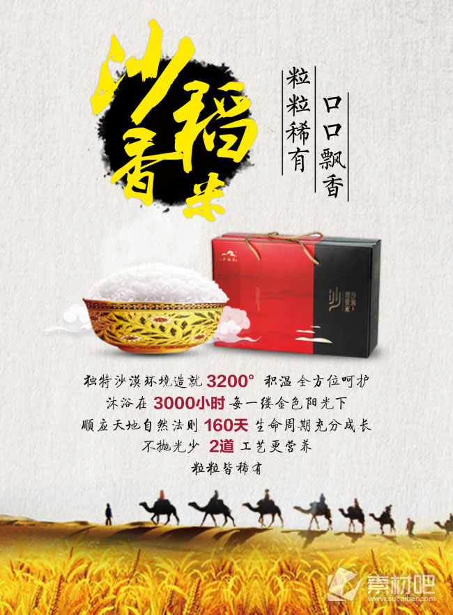 沙稻香米广告海报PSD素材