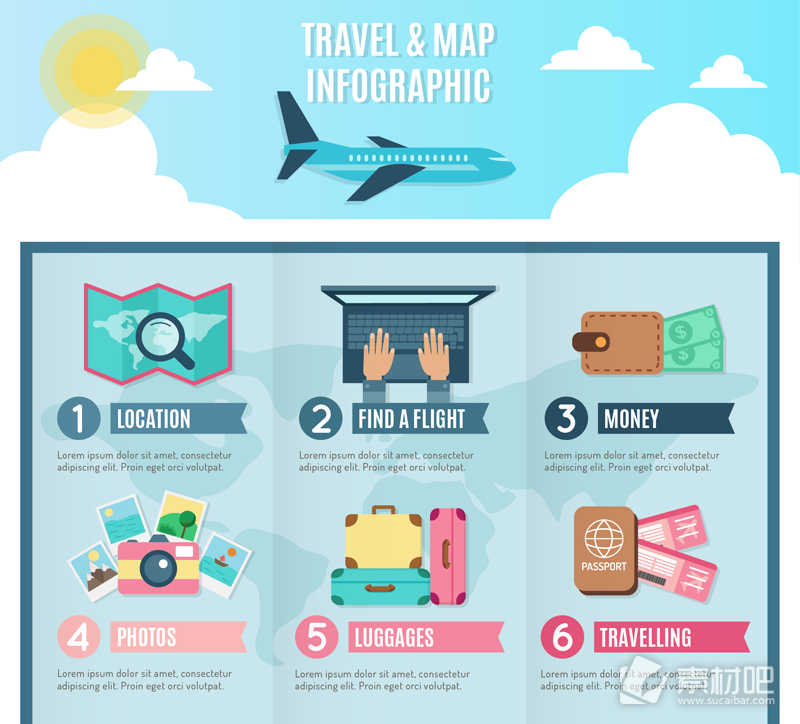 创意旅行度假信息图矢量