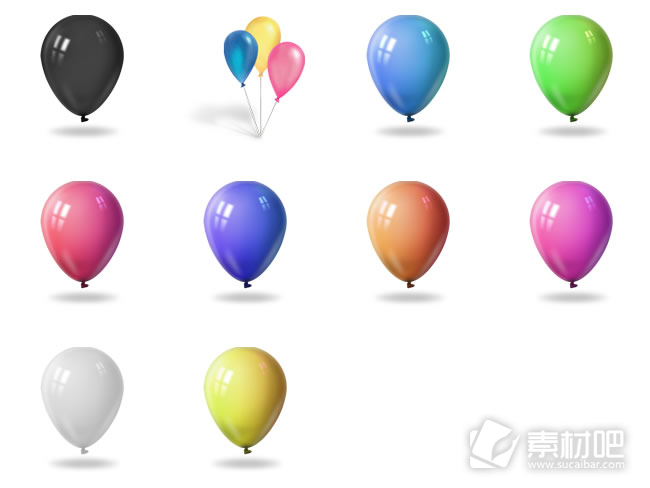 彩色气球图标素材
