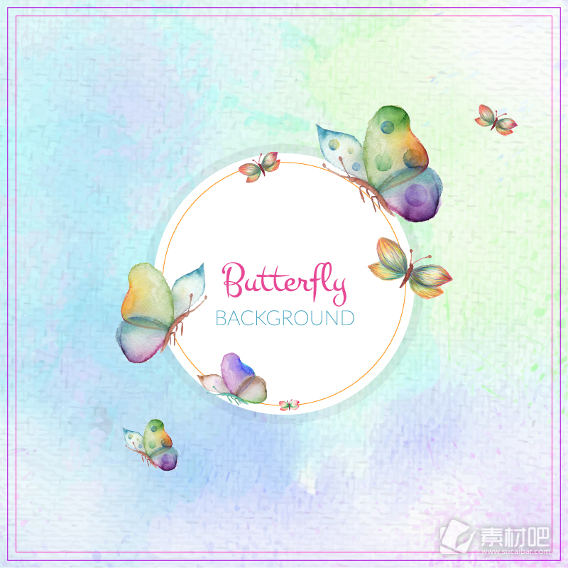 水彩蝴蝶背景图