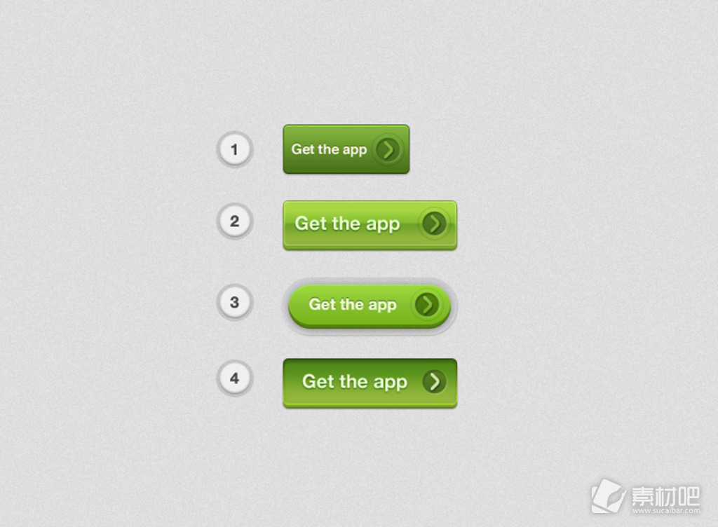 多款形式绿色按钮设计