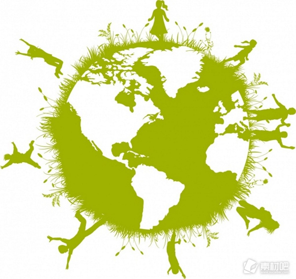 绿色地球矢量图下载