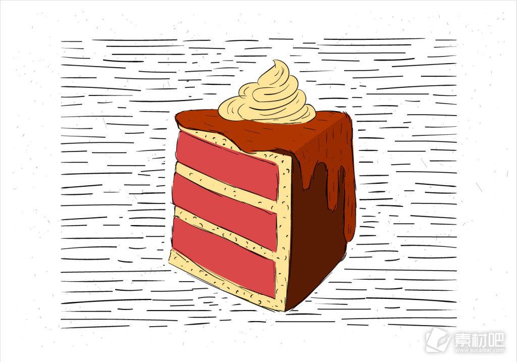 手绘美食蛋糕插画
