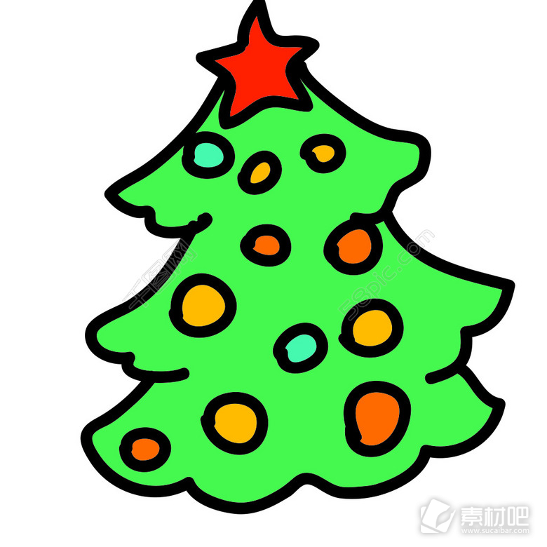 网页圣诞节圣诞树icon图标设计