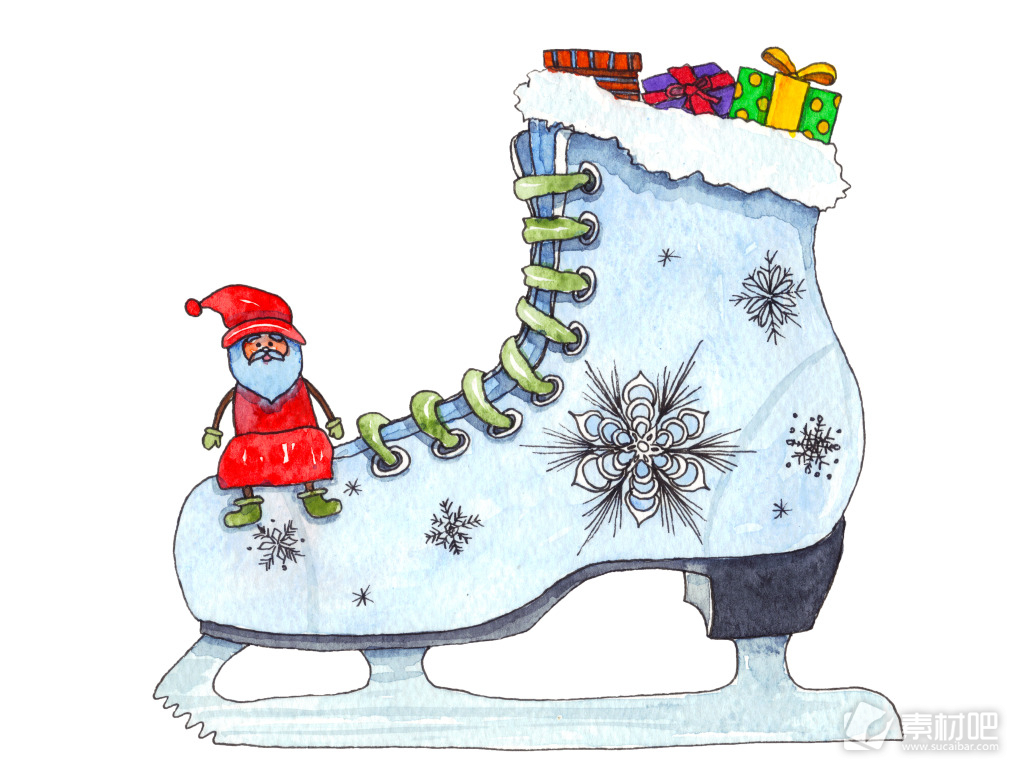 圣诞节溜冰鞋素材