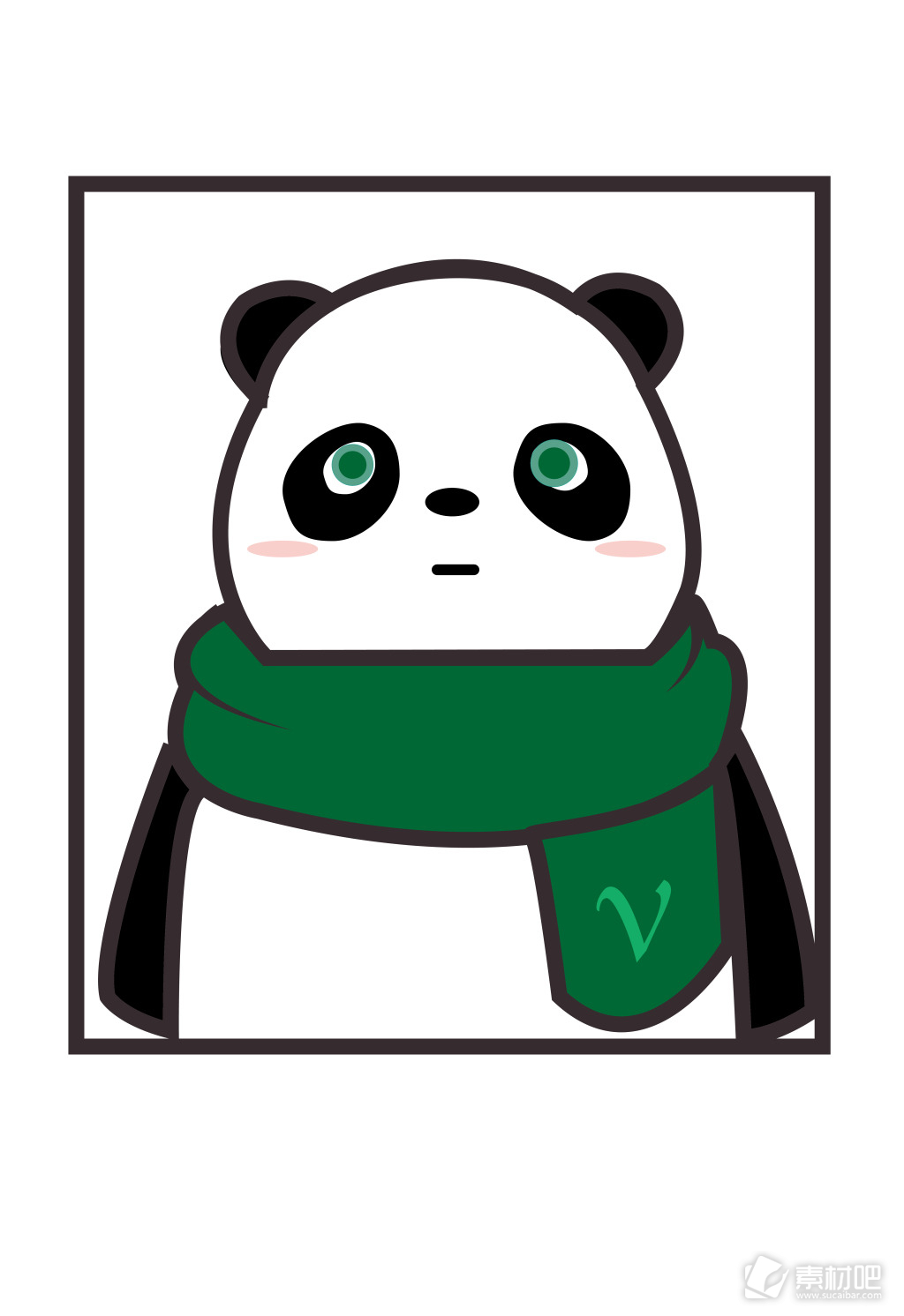 熊猫卡通插画