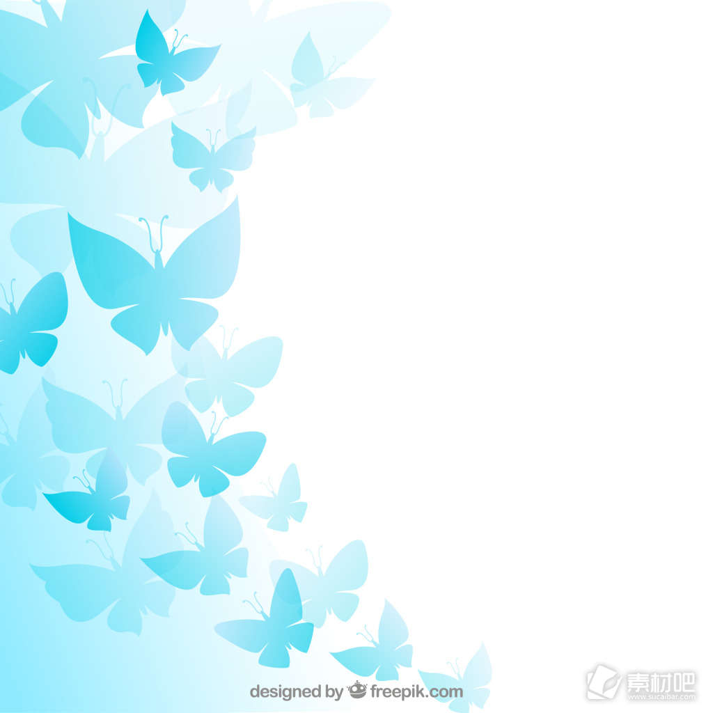 蓝色蝴蝶矢量图H5背景
