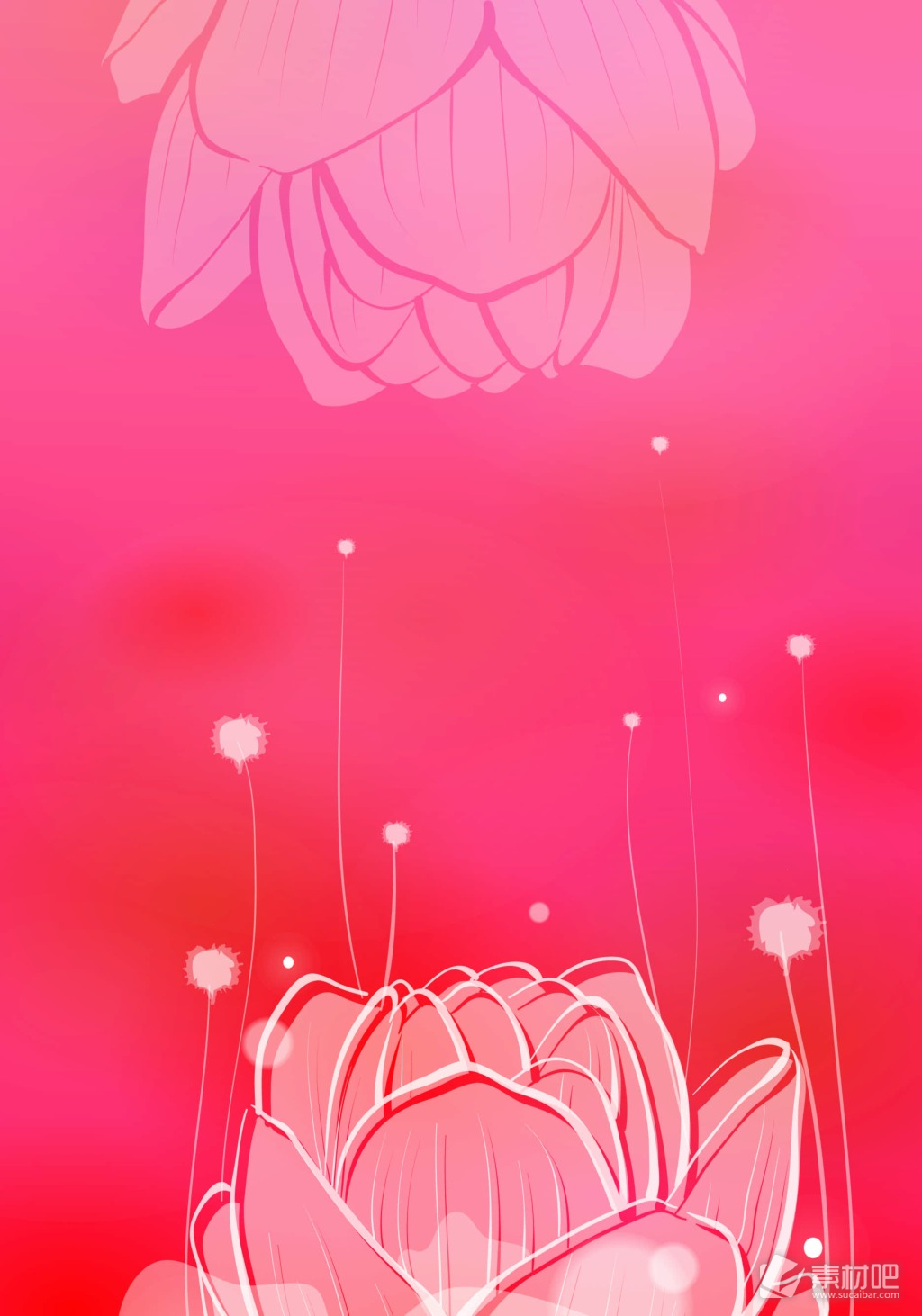 粉色花卉背景模板
