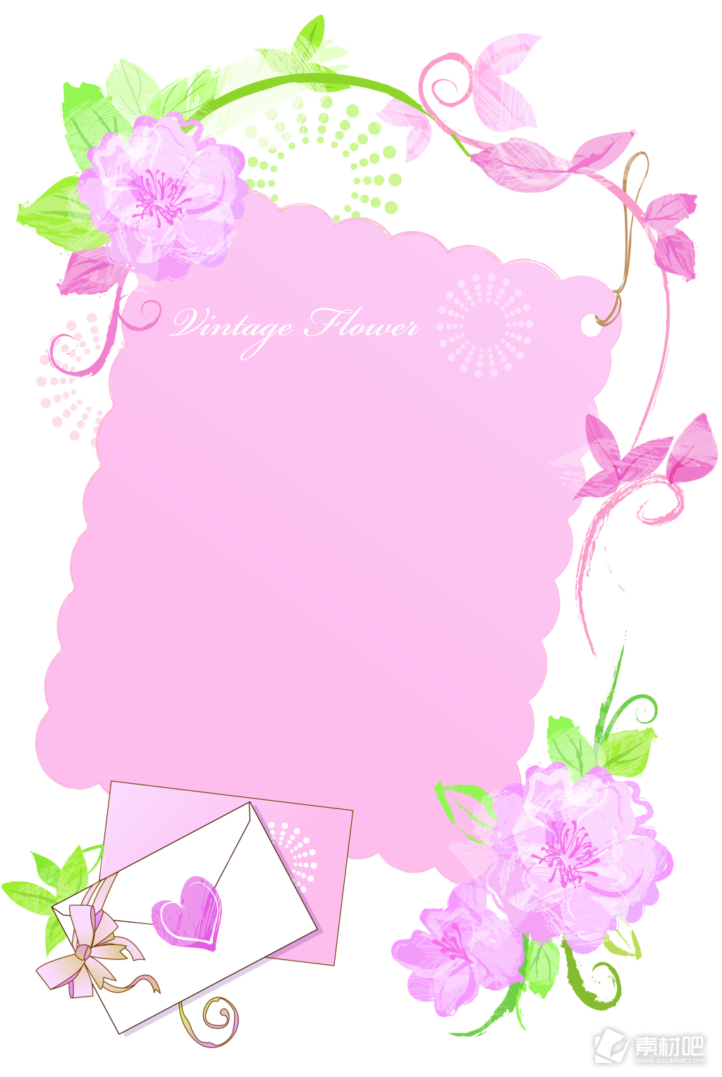 粉色花朵水彩手绘海报背景素材