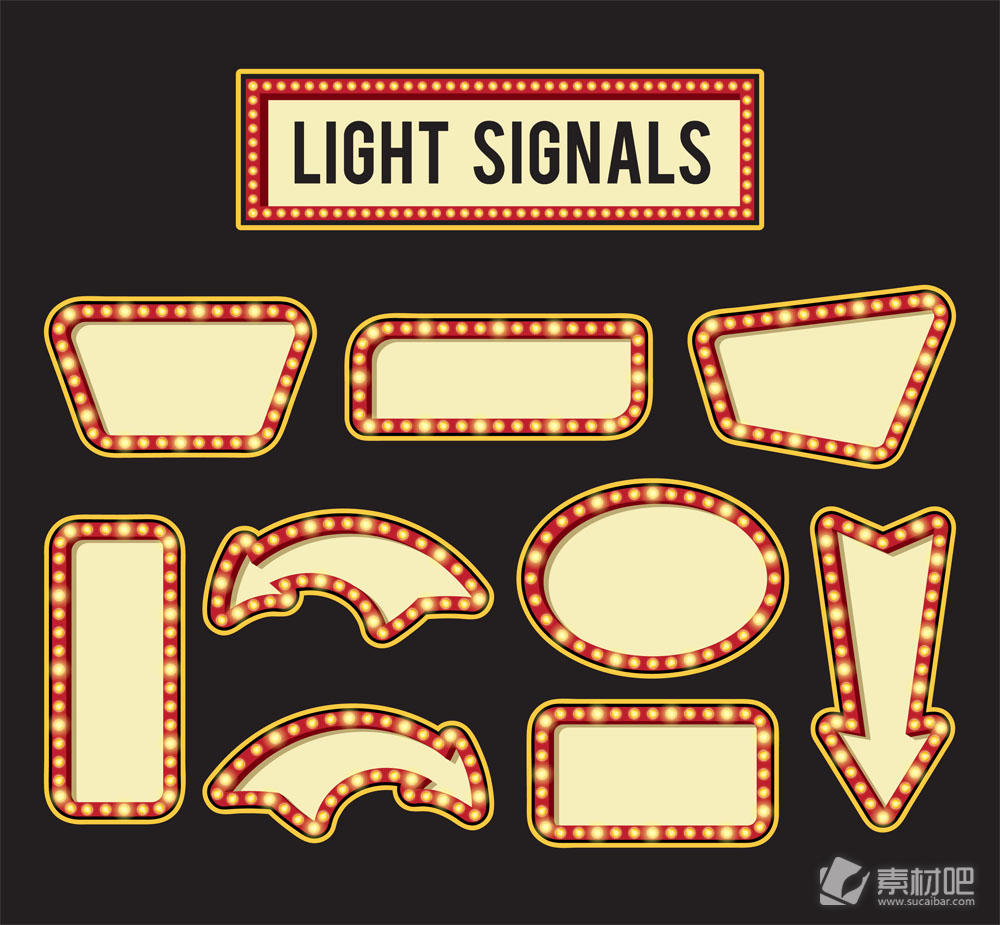 9款创意空白广告信号灯设计矢量图