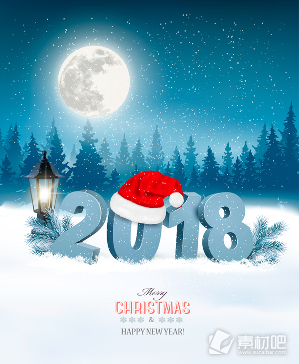 2018新年圣诞节背景素材下载