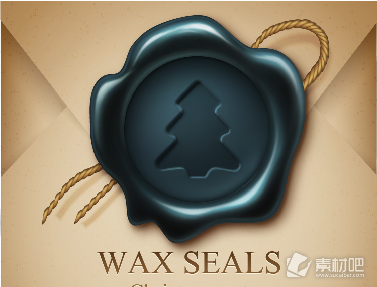 圣诞蜡封戳(wax seals)矢量素材