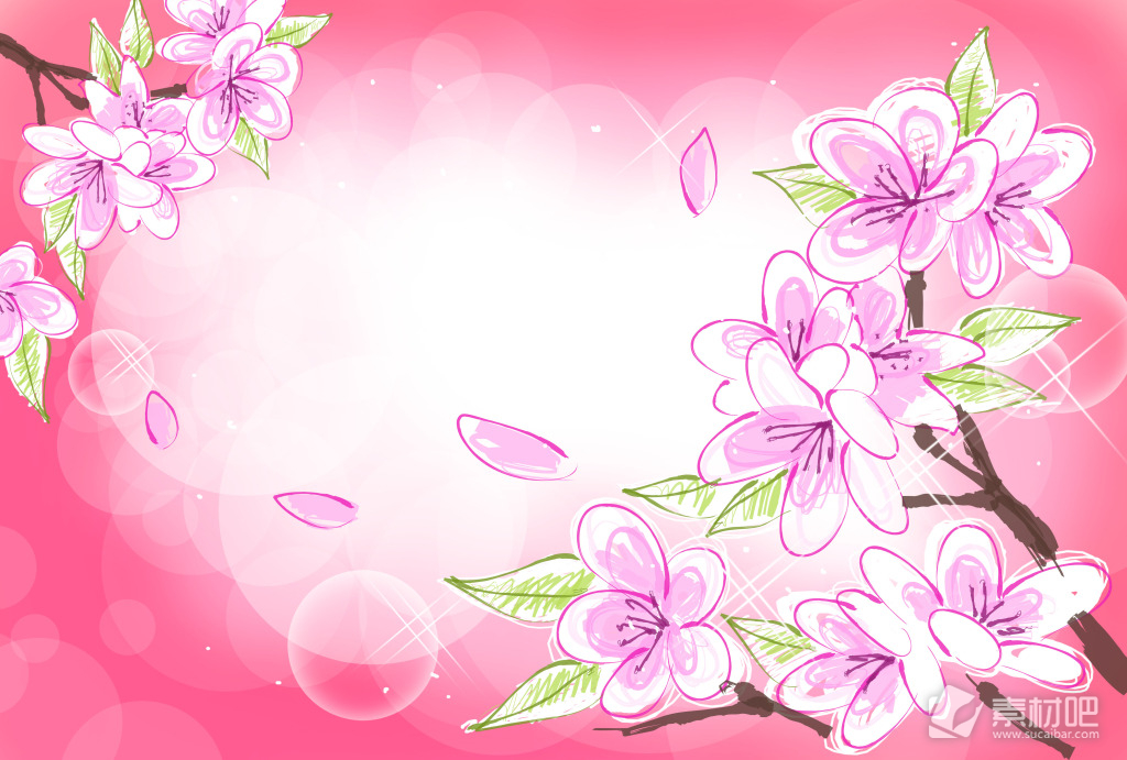 桃花朵朵粉色浪漫背景