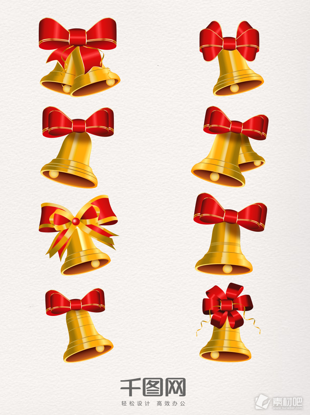 圣诞节金色圣诞铃铛装饰图案