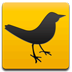 黑色小鸟黄色背景图标