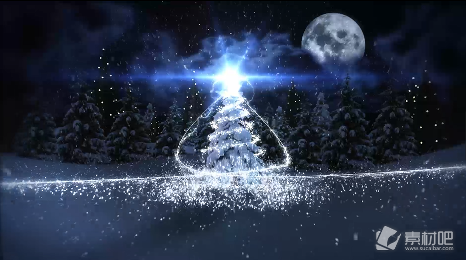 神奇粒子魔法雪地圣诞节开场视频