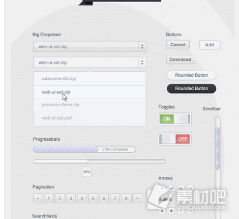 网页web界面UI装饰控件设计素材psd模板