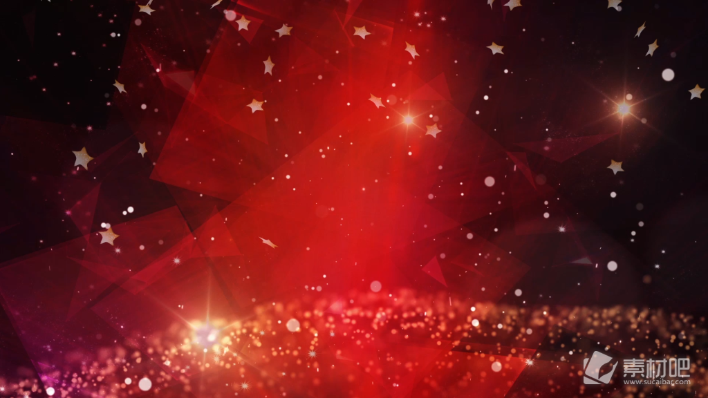 红色星光流动粒子背景素材