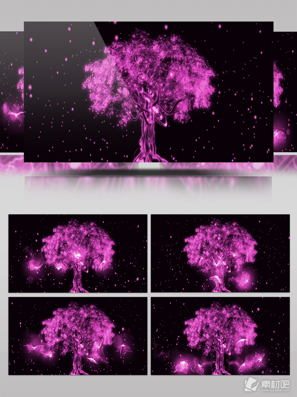 粉色光效树动态视频下载