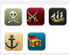 海盗元素系列图标素材