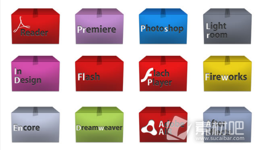 Adobe软件箱子图标素材下载