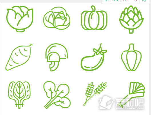 手绘绿色蔬菜图标素材
