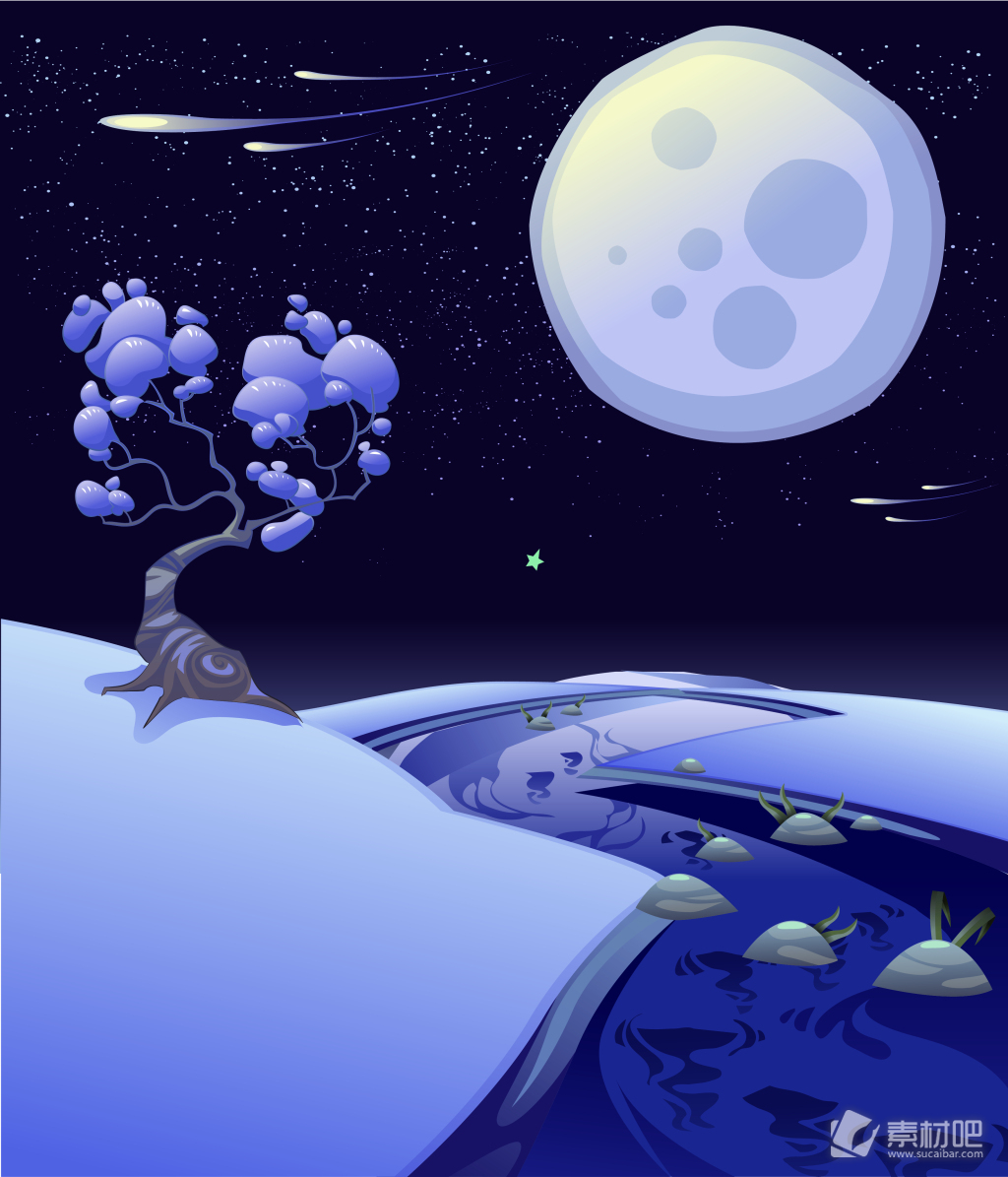 卡通儿童插画星球背景素材