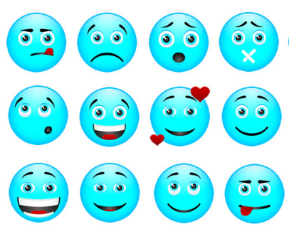 蓝色表情系列png图标